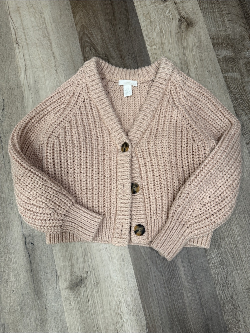 Rachel Zoe Chunky Knit Cardigan in Pale Blush